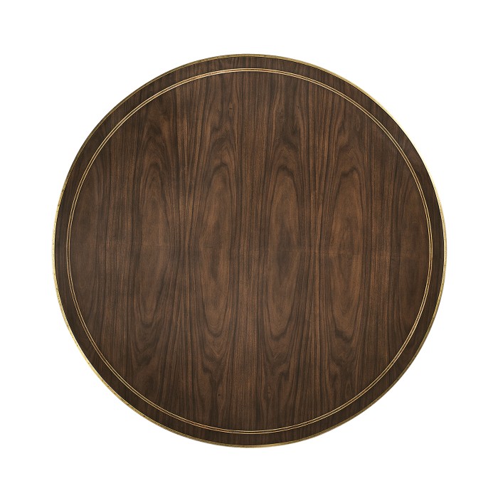 Round Dark Santos & Brass Centre Table with Six Leg Base