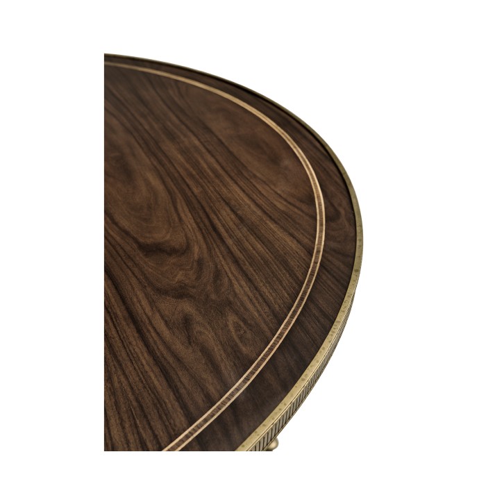 Round Dark Santos & Brass Centre Table with Six Leg Base