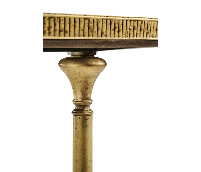 Round Dark Santos & Brass Centre Table with Six Leg Base