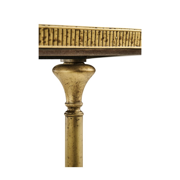 Round Dark Santos & Brass Centre Table with Six Leg Base