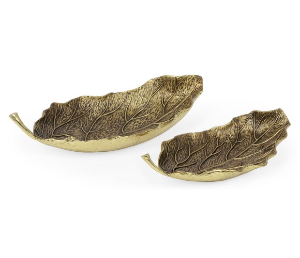 Pair of Antique Brass Leaves