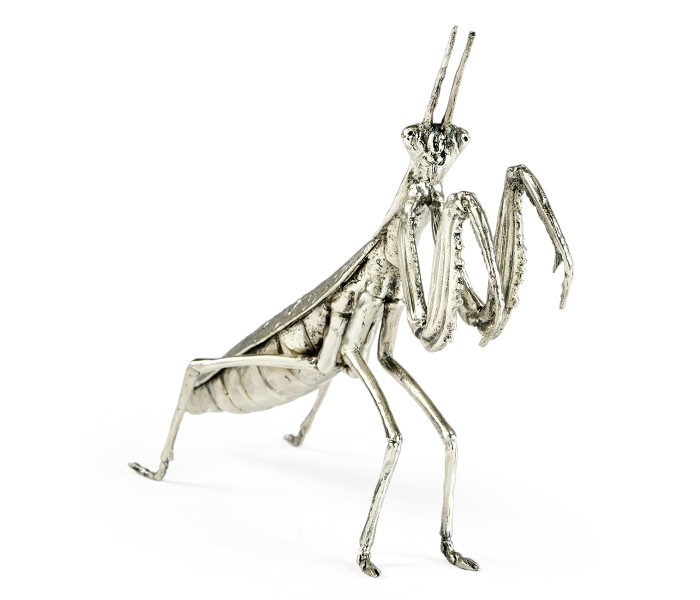 White Brass Praying Mantis