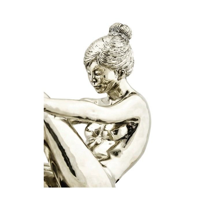 Set of White Brass Nude Girl Bookends