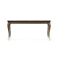 Large Brown Mahogany Console Table with Cabriole Legs & White Brass Claw Feet