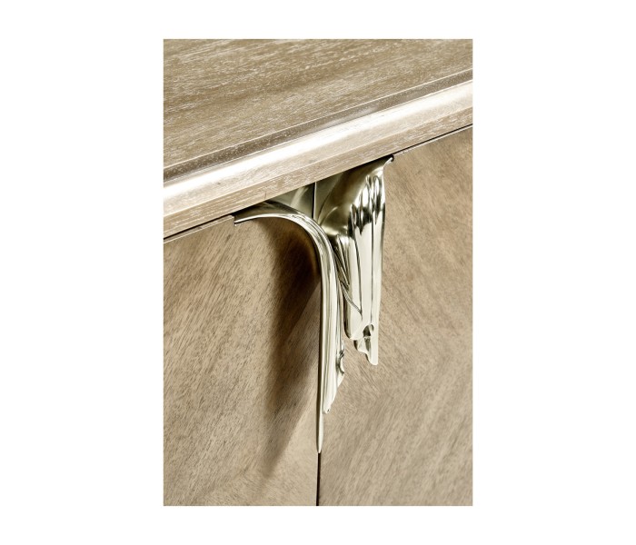 Rivoli Walnut & White Stainless Steel Entertainment Unit