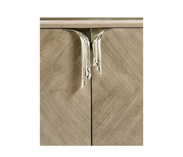 Rivoli Walnut & White Stainless Steel Entertainment Unit