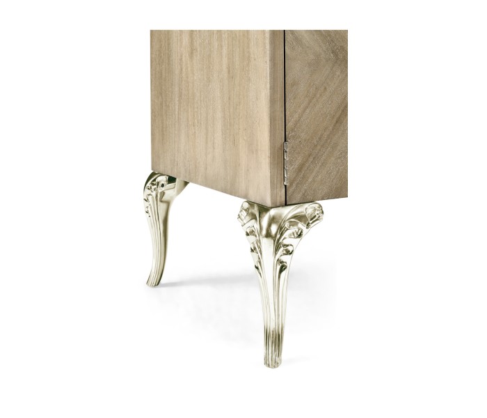 Rivoli Walnut & White Stainless Steel Entertainment Unit