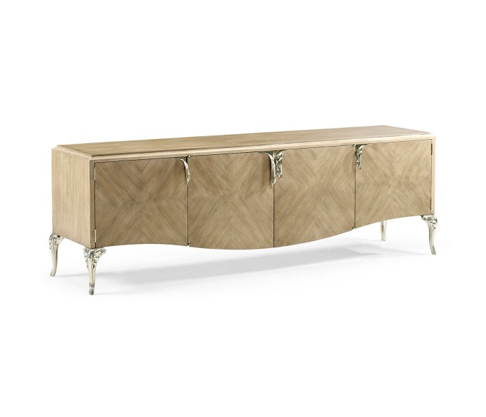 Rivoli Walnut & White Stainless Steel Entertainment Unit