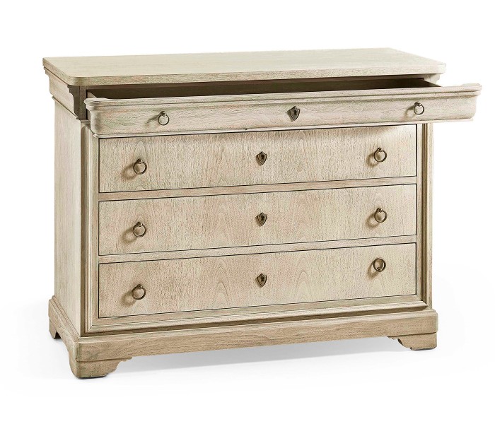 Entropy Louis Phillipe Drawer Chest - Bleached Walnut
