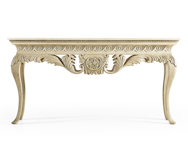 Incus Carved Console W/ Wood Top