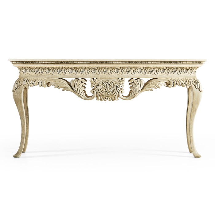 Incus Carved Console W/ Wood Top