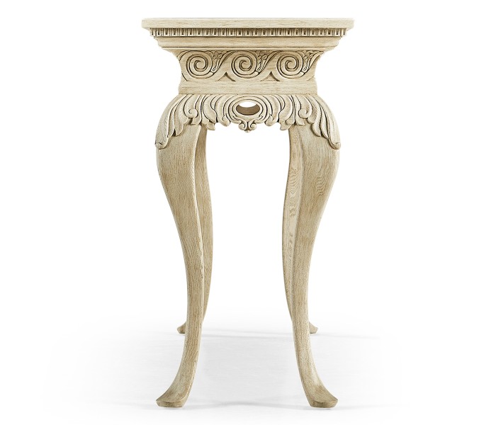 Incus Carved Console W/ Wood Top