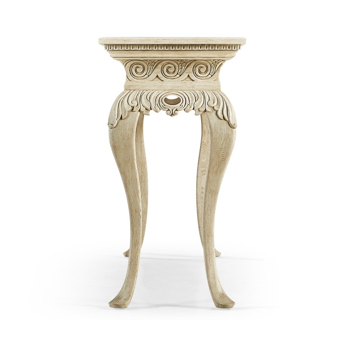 Incus Carved Console W/ Wood Top