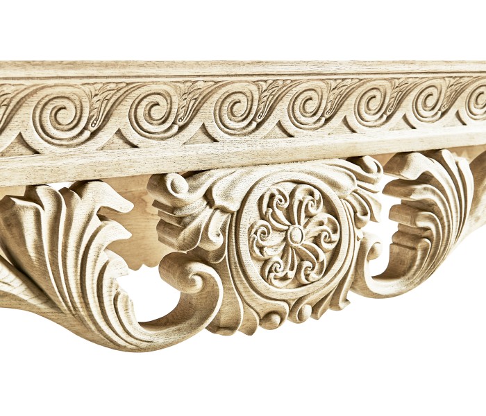 Incus Carved Console W/ Wood Top