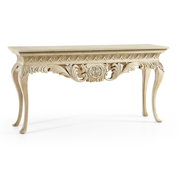 Incus Carved Console W/ Wood Top