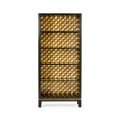 Black Bookcase with Interior Geometric Pattern
