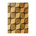 Black Bookcase with Interior Geometric Pattern