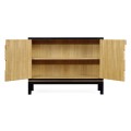 Black Storage Cabinet with Patterned Front