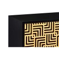 Black Storage Cabinet with Patterned Front
