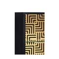 Black Display Cabinet with Interior Geometric Pattern