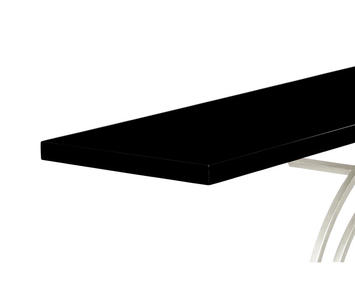 Silver Oriental Medallion Smoky Black Console Table 