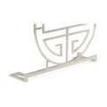 Silver Oriental Medallion Smoky Black Console Table 