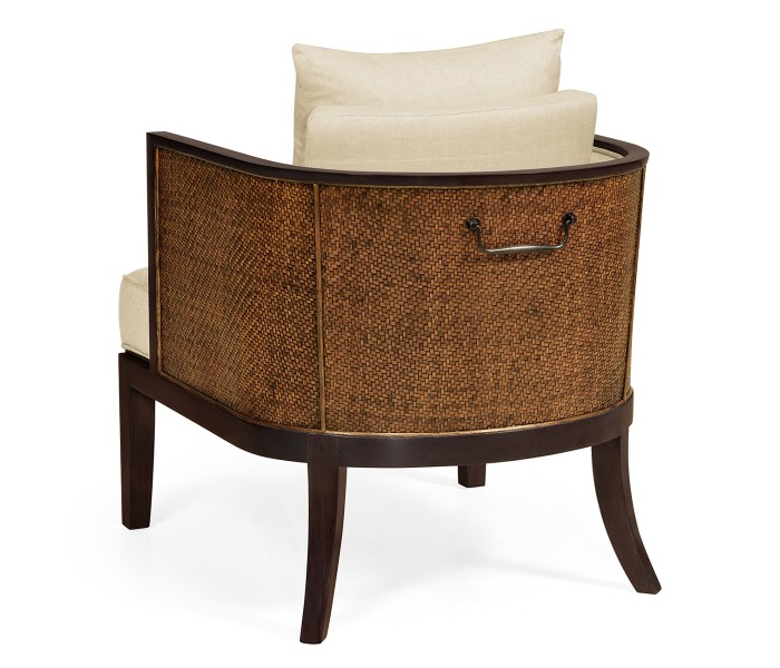 Langkawi Occasional Tub Chair with Rattan Matte Back