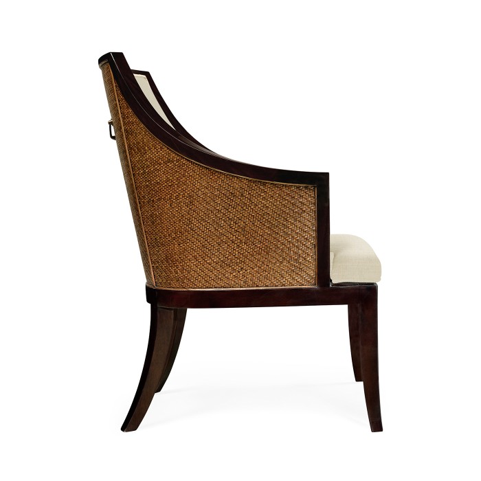 Langkawi Curved Sonokelling & Rattan Occasional Chair