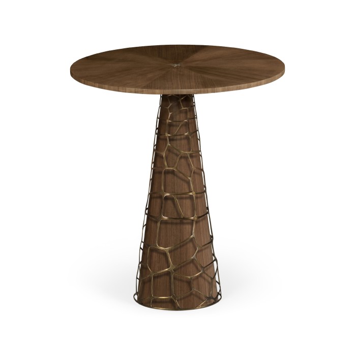 Circular Natural Walnut Bar Table 40