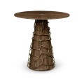 Circular Natural Walnut Bar Table 40