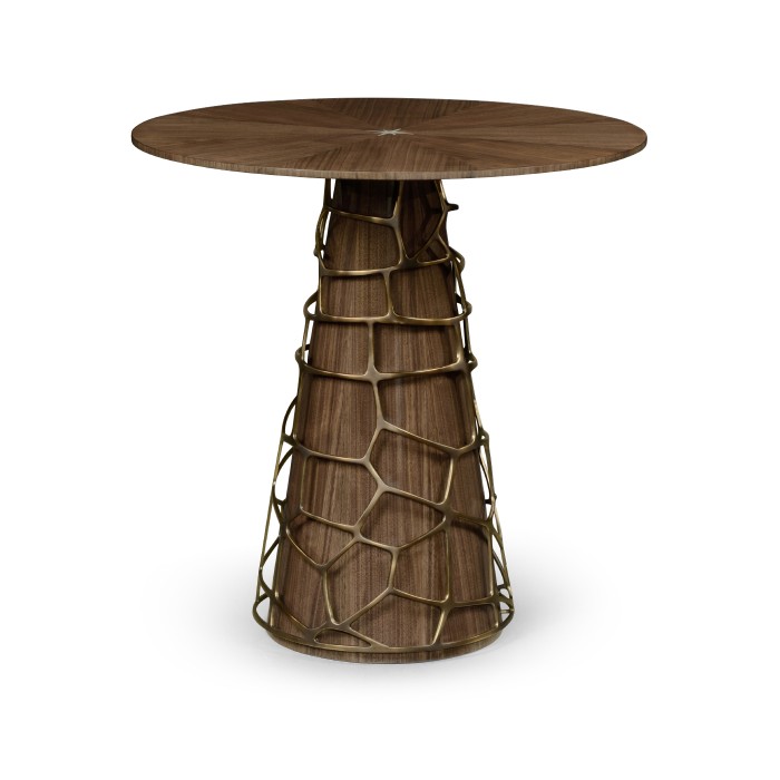 Circular Natural Walnut Bar Table 40