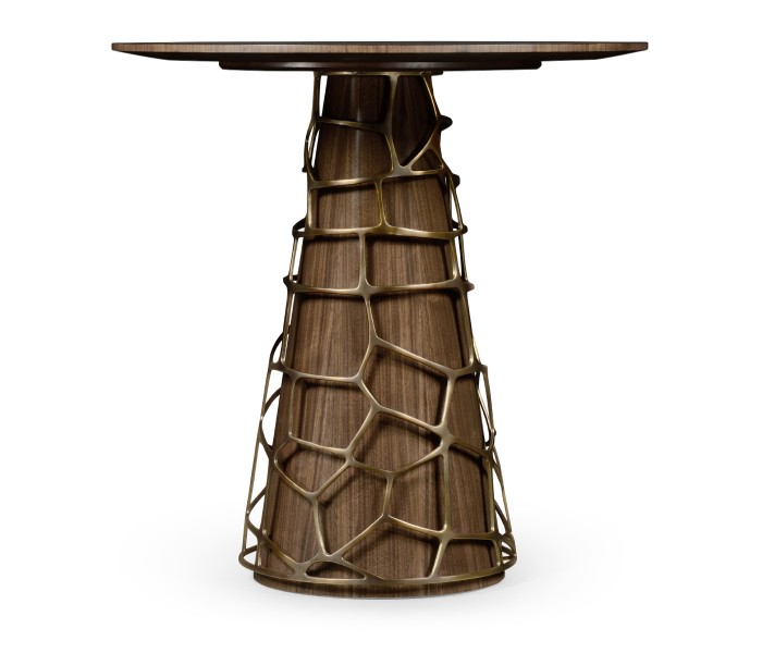 Circular Natural Walnut Bar Table 40