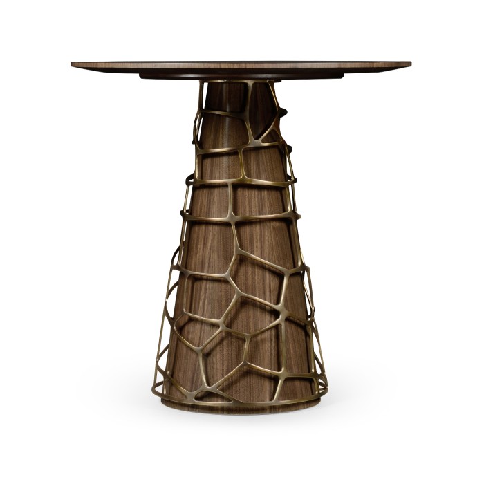 Circular Natural Walnut Bar Table 40