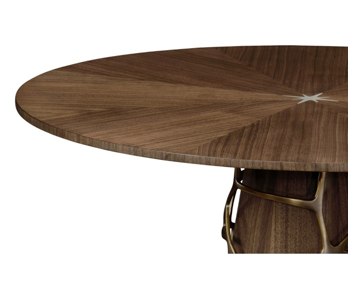 Circular Natural Walnut Bar Table 40