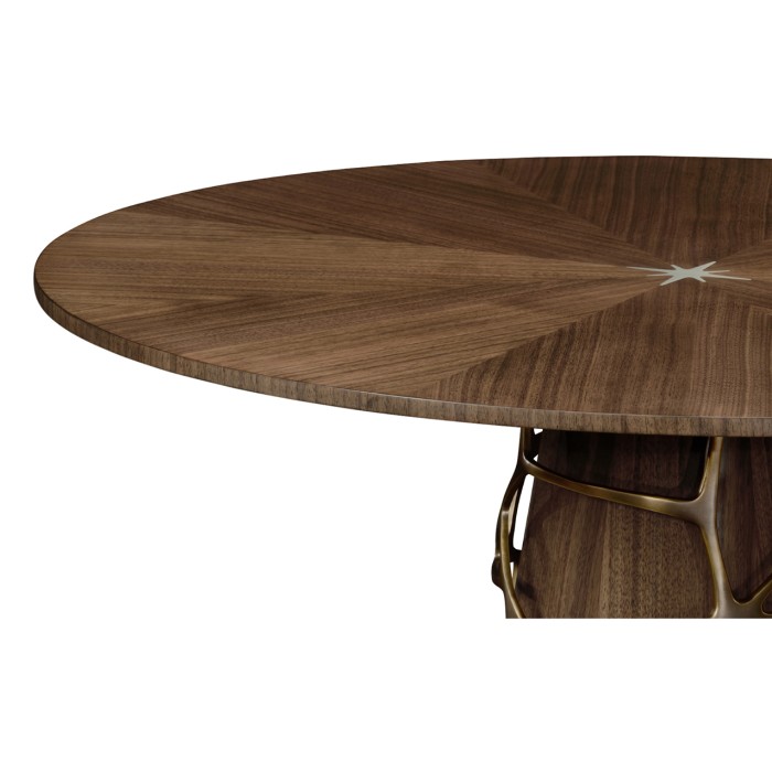 Circular Natural Walnut Bar Table 40