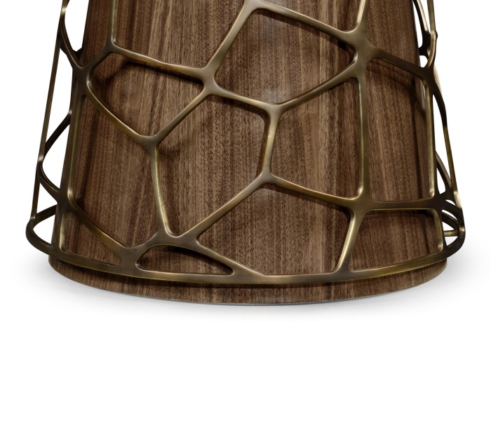 Circular Natural Walnut Bar Table 40