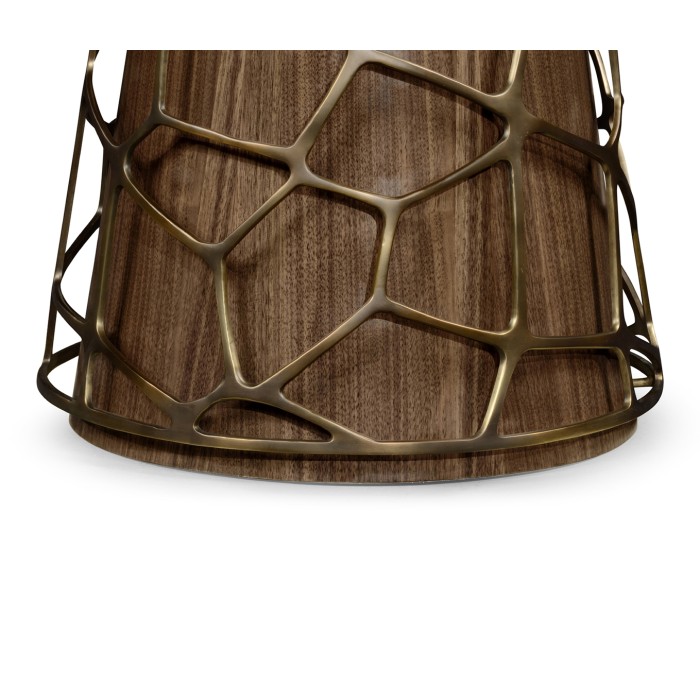 Circular Natural Walnut Bar Table 40