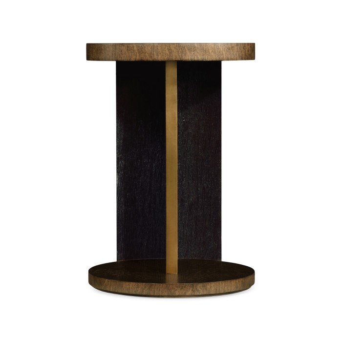 Round Oak with Large Oyster Side Table
