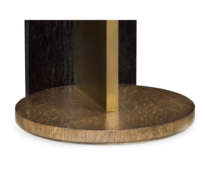 Round Oak with Large Oyster Side Table