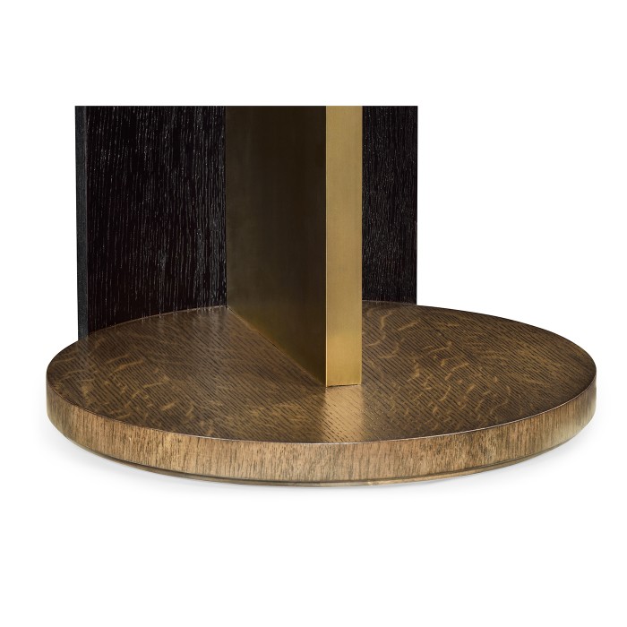 Round Oak with Large Oyster Side Table