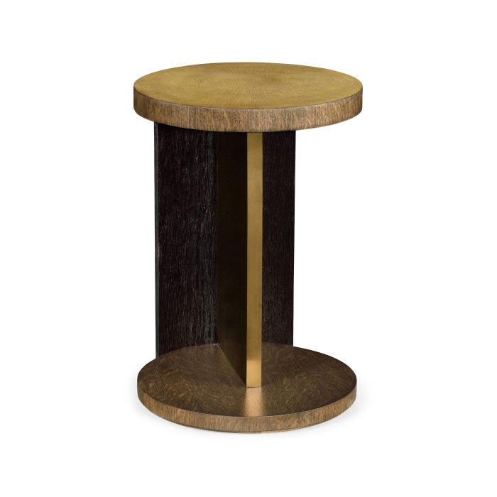 Round Oak with Large Oyster Side Table