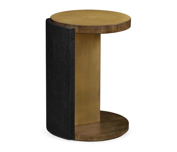 Round Oak with Large Oyster Side Table