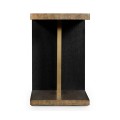 Rectangular Cut-Out Oak End Table