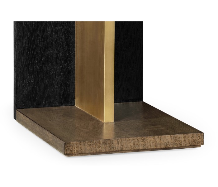 Rectangular Cut-Out Oak End Table