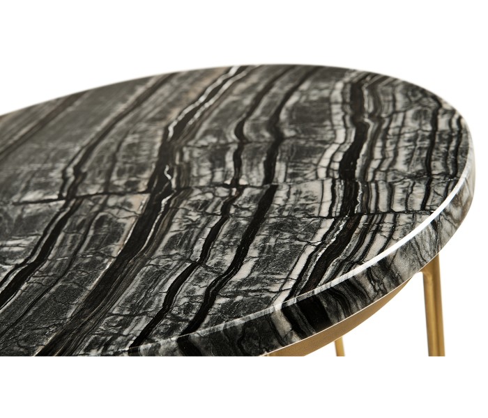 Brass & Marble Round Side Table