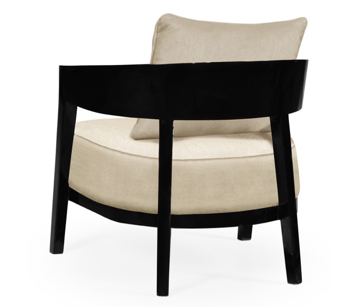 Smoky Black Tub Chair with Back Pillow