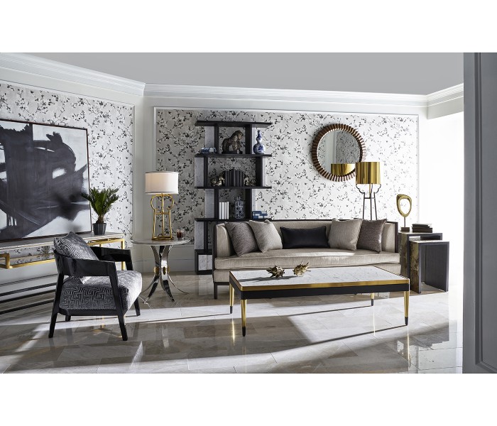 Smoky Black Tub Chair with Back Pillow