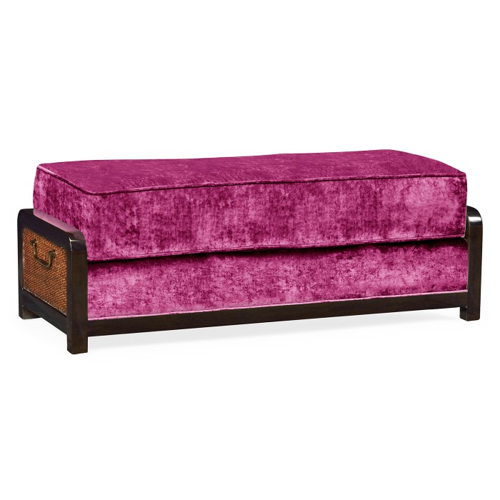 Sonokelling & Brown Rattan Ottoman