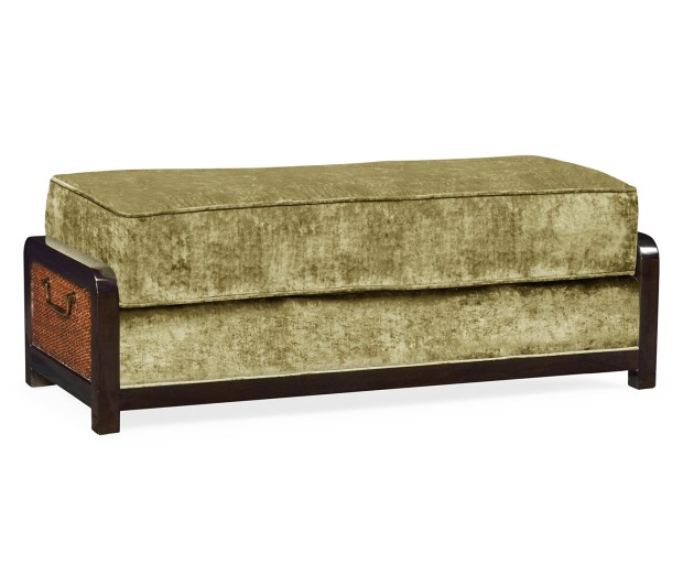 Sonokelling & Brown Rattan Ottoman