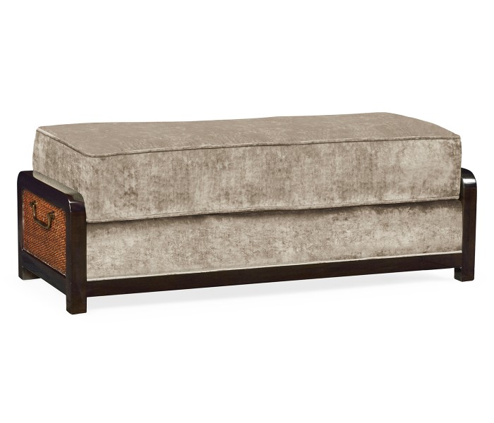 Sonokelling & Brown Rattan Ottoman